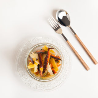 Suprême de poulet, duo de carottes