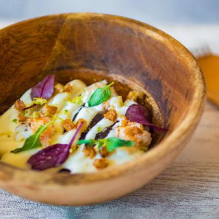 Langoustines et gelée de choux-fleurs