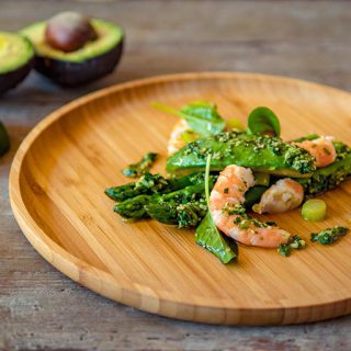Asperges vertes crevettes-avocat