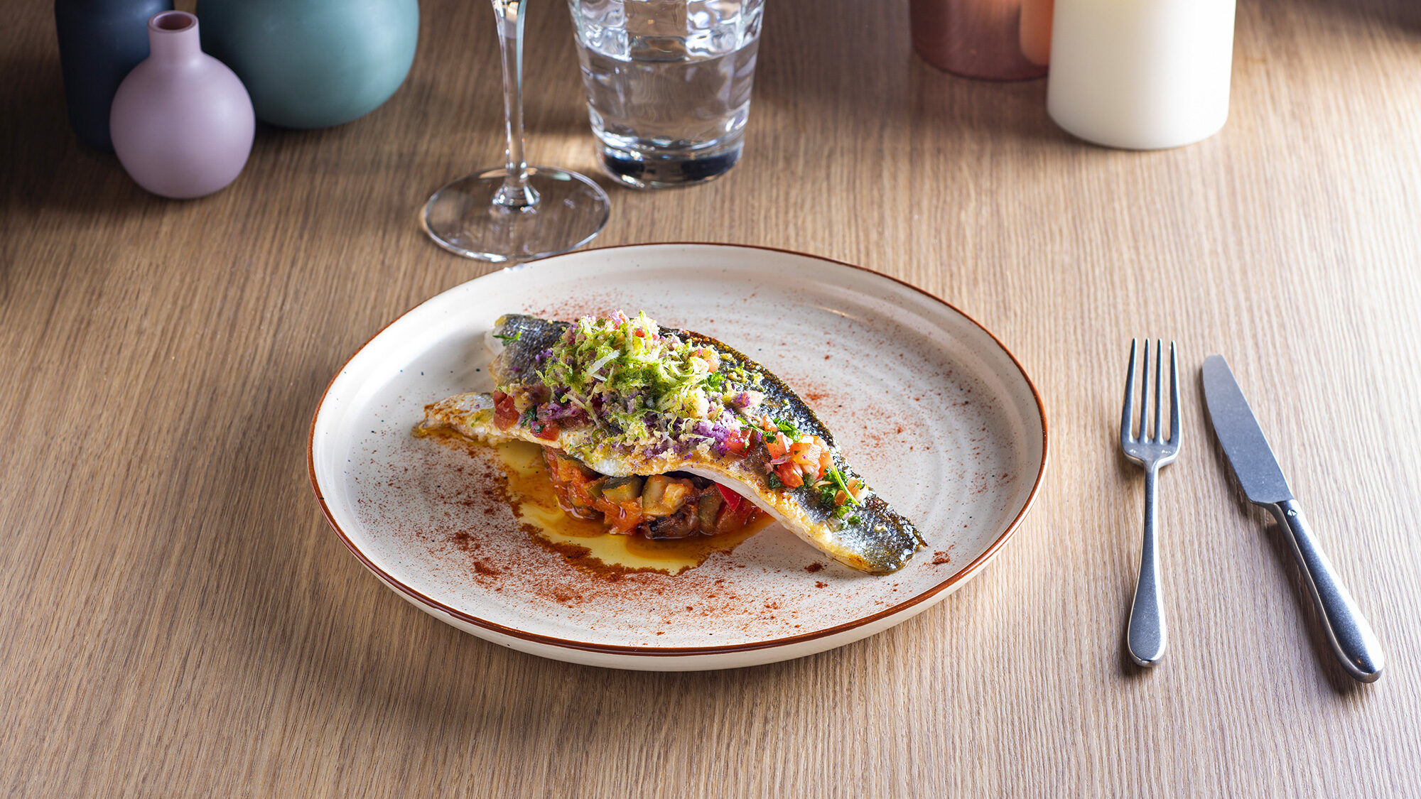 Recette Filet de bar, ratatouille et sauce vierge Inspirations Food